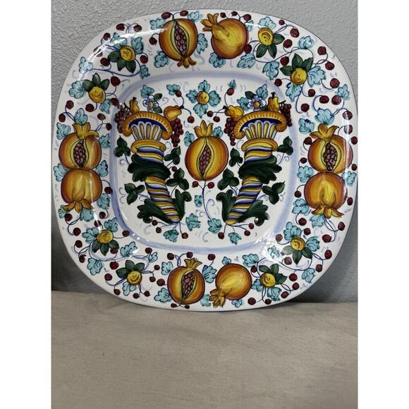 CORNUCOPIA Pomegranate Platter Wall Plate Made in Italy “ARTISTICA” - Picture 5 of 9